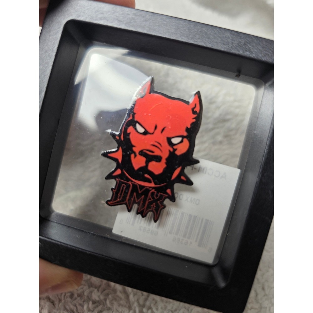 DMX Dog Enamel Pin Red Black Pitbull Logo Hip Hop Rap Collectible ACC01-PIN